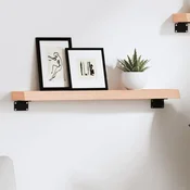Zidna polica 60 x 10 x 4 cm od neobradene masivne hrastovine