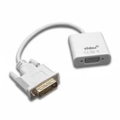 Adapter kabel DVI (m) - VGA (f) 10cm bele barve