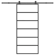 shumee vidaXL Drsna vrata z opremo 90x205 cm ESG steklo in aluminij