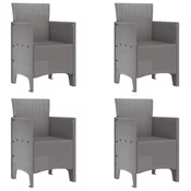 Vrtna stolica 4 pcs Svijetlo siva 53 x 49 x 85 cm Polipropilen