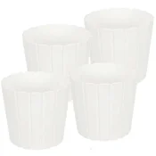 shumee Plastični cvetlični lonček za rože in zelišča na balkonu ali terasi, bel, 24 cm, 4 kosi.