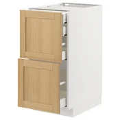 METOD/MAXIMERA Podstav omr 2lč/2nzk/1sre/1vsk prd, bela/Forsbacka hrast, 40x60 cm