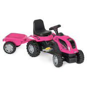 MMX Traktor na pedale sa prikolicom na akumulator Pink