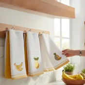Viktorija Set 6 kuhinjskih krpa Wafle yelow