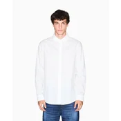 Armani Exchange za moške. XM001587AF16631U0009 Srajca z logotipom Jacquard bela (M), Priložnostno, Bombaž, Classic, Dolg rokav