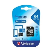 Verbatim Premium microSDXC kartica 64 GB Class 10 uklj. sd-adapter - memorijska kartica i citaci