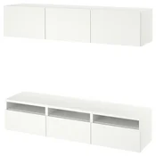 BESTA TV-omarica, bela/Lappviken bela, 180x42x185 cm