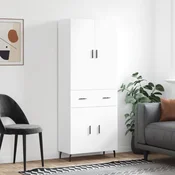 Greatstore Visoka omara bela 69,5x34x180 cm inženirski les