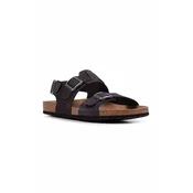 Sandali iz semiša Geox U SANDAL GHITA A moški, črna barva, U159VA 00032 C9999