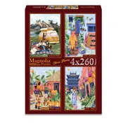 Magnolia - Puzzle 4x260 Claire Morris - Torres del Paine - Maroko - Gana - Kitajska - 260 kosov