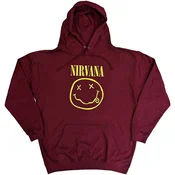 Nirvana Yellow Happy Face Maroon Red L Kapuco