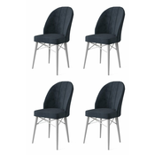 HANAH HOME Set 4 stolice Ritim Anthracite White