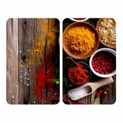 Komplet 2 steklenih pokrovov za štedilnik Wenko Spices, 52 x 30 cm