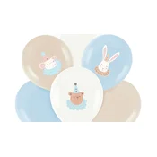 Pastelni lateks baloni Baby shower modri, 6 kosov