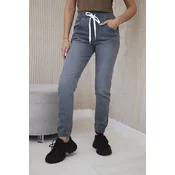 Happy Socks Denim trousers with a drawstring Graphite
