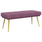 Vidaxl Dvojna klop Vijolična 120 x 45 x 46 cm Žamet