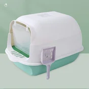 Toalet za macke Enclosed Cat Box Awhao Zeleni 50x35x35 cm