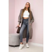 Włoski Sweater long cardigan fango