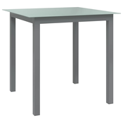 shumee Vrtna miza svetlo siva 80x80x74 cm Aluminij in steklo