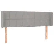 Vidaxl Vzglavje z ušesi svetlo sivo 147x16x78/88 cm blago