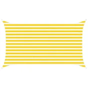 Vidaxl Sončno platno Rumena in Bela 2 x 3,5 m 100% poliester Oxford