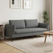 vidaXL 3-sedežna sedežna Temno siva 222 x 81 x 89 cm Blago