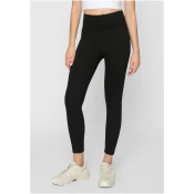 Womens high-waisted jersey leggings 2-pack black+black