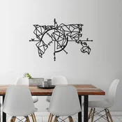 Wallity Zidna dekoracija World Map Metal Decor 2, Crna