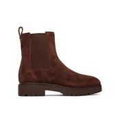LAUREN RALPH LAUREN Gležnjarji Chelsea Allyson Suede Bootie 802974477004 Rjava