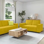 Vidaxl 3-delni komplet sedežne garniture z blazinami rumen žamet