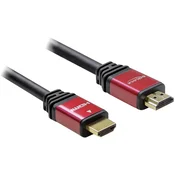 DELOCK Delock HDMI priključni kabel HDMI-A  vtič\, HDMI-A  vtič 2.00 m rdeča/črna 84333 pozlačeni konektorji\, s feritnim jedrom HDMI kabel, (20410611)