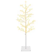 Vidaxl Mini brezovo božično drevo Bela 18 x 18 x 120 cm Jeklo 279 LED