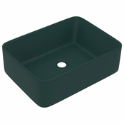 MAISON CHIC Luksuzni Umivalnik - Kopalna umivalnik - Lavabo mat temno zelen 41x30x12 cm keramičen, (21684858)