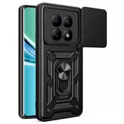 Oklepni ovitek MaX-Armor z obročem, kovinsko ploščico in zaščito zadnjih kamer za Xiaomi Redmi Note 15 5G/Note 15 4G/Poco M8 - army black