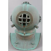 Casa Padrino antique style deco diving helmet mint green/copper 18 x 20 x H. 20 cm - Living room decoration - Desk decoration - Luxury decoration - Decorative accessories