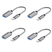 INF Type-C najlonsko pleten kabel 4-pack, USB 3.0, OTG in PD Gray, (5000296348)