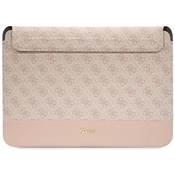 Guess Laptop Sleeve 14 pink 4G Stripe Metal Logo (GUCS14PS4SGP)