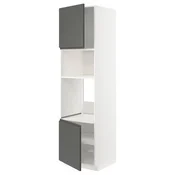 METOD Visoki element za ugradne uredaje, bela/Voxtorp tamnosiva, 60x60x220 cm