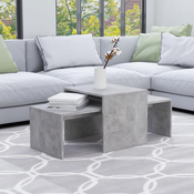vidaXL Komplet klubskih mizic betonsko siv 100x48x40 cm iverna plošča