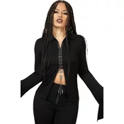 Ženska srajca z dolgimi rokavi KILLSTAR - Vamp Fatale - Black - KSRA009757