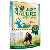 Varčno pakiranje Best Nature Cat Adult 32 x 85 g - divjačina, raca in testenine