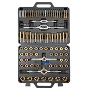 VEVOR Komplet za navoje in vijake 86-delni metrični in SAE M3 do M12 405x370x64 mm črn