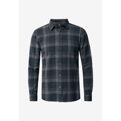 MEXX Muška košulja Long sleeve flanel check overshirt with pocket antracit