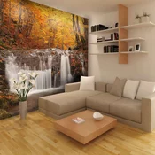 Foto tapeta - Autumn landscape : waterfall in forest 200x154