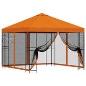 Vidaxl Vrtni gazebo s stranskimi stenami 3 x 3 m Oranžna