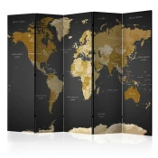 artgeist Paravan World Map Ii, 5-Delni, Dvostranski