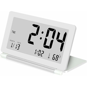 Generic LCD budilka Izjemno tanka zložljiva potovalna budilka Prenosna digitalna budilka (bela), (21125804)