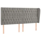 Vidaxl Vzglavje z ušesi svetlo sivo 183x23x118/128 cm žamet