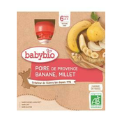 4x BABYBIO žepkasta hruška, banana, proso (90 g)