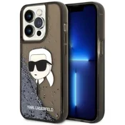 Karl Lagerfeld Karl Lagerfeld Liquid Glitter NFT Karl's Head - Ohišje za iPhone 14 Pro (črno)